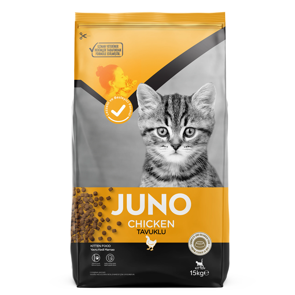 Juno Tavuklu Yavru Kedi Maması 15 Kg