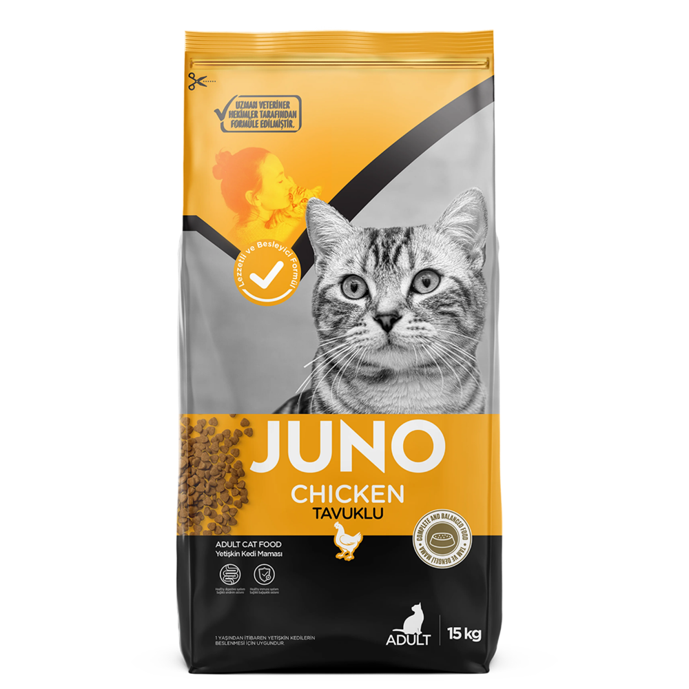 Juno Tavuklu Yetişkin Kedi Maması 15 Kg