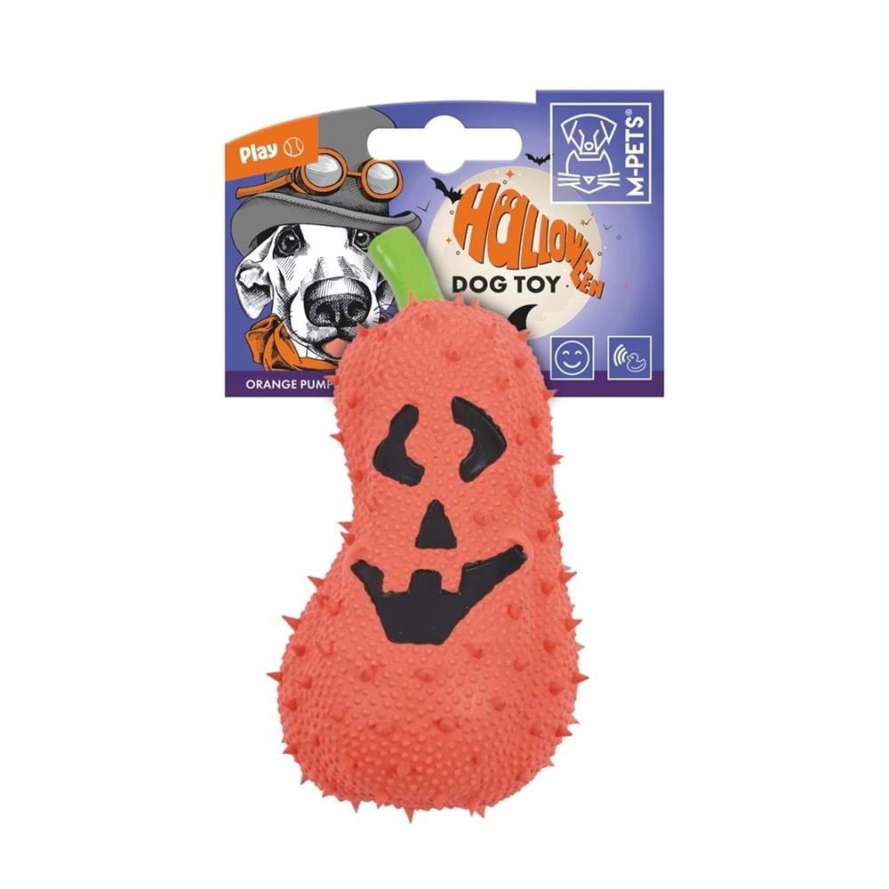 M-Pets Halloween Orange Bat Pumpkin Köpek Oyuncağı 7x14cm