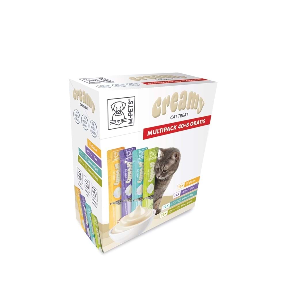 M-Pets 4 Lezzet Karışık Kedi Kreması 40+8