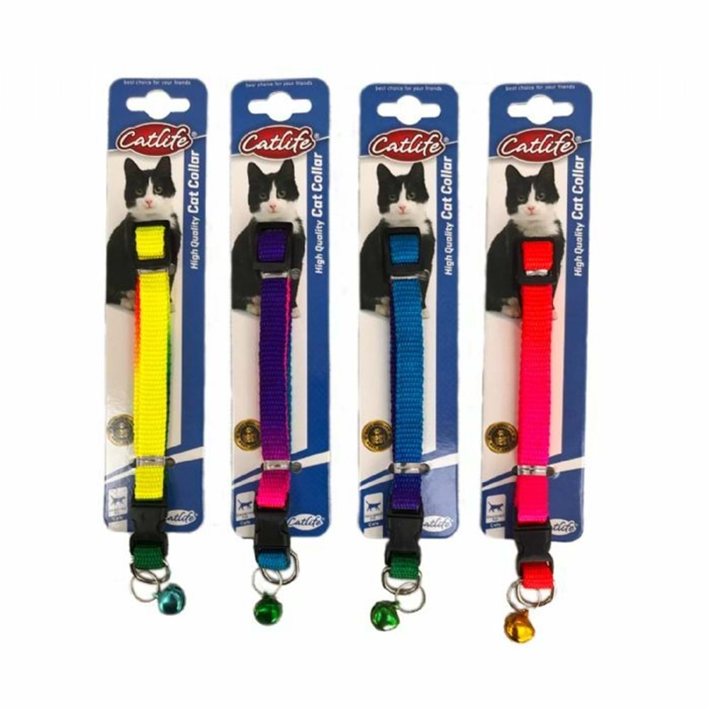 Catlife Kediler için Zilli Gökkuşağı Boyun Tasması