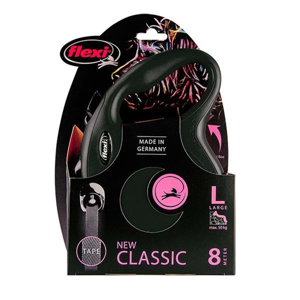 Flexi Classic 8 Mt. Şerit Otomatik Gezdirme L Siyah