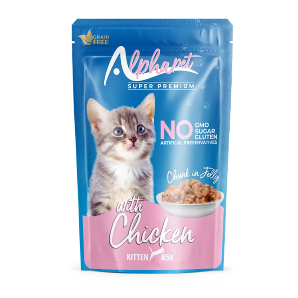 Alpha Pet Tavuklu Jöleli Yavru Kedi Pouch 85 Gr 24'lü