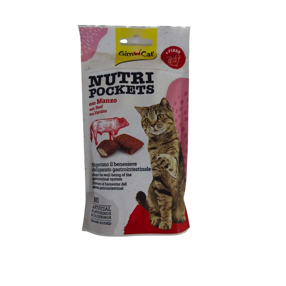 GİMCAT NUTRİPOCKETS BİFTEK&MALT 60 Gr