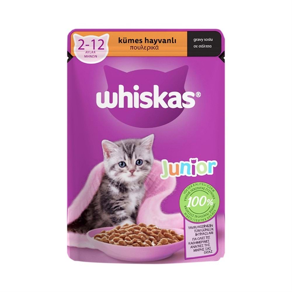 Whiskas Yavru Tavuklu Pouch Yaş Mama 85 Gr x 28 Adet