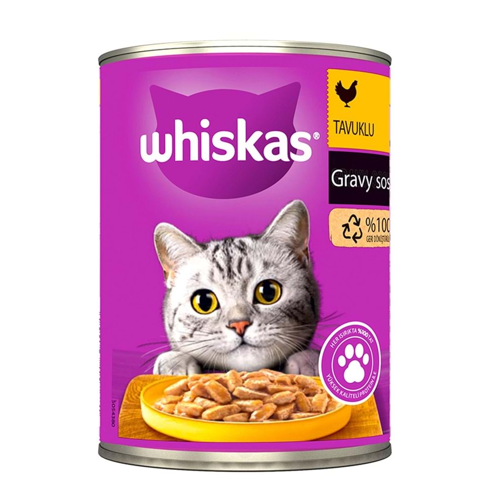 Whiskas Tavuklu ve Gravy Soslu Konserve Yaş Mama 400 Gr