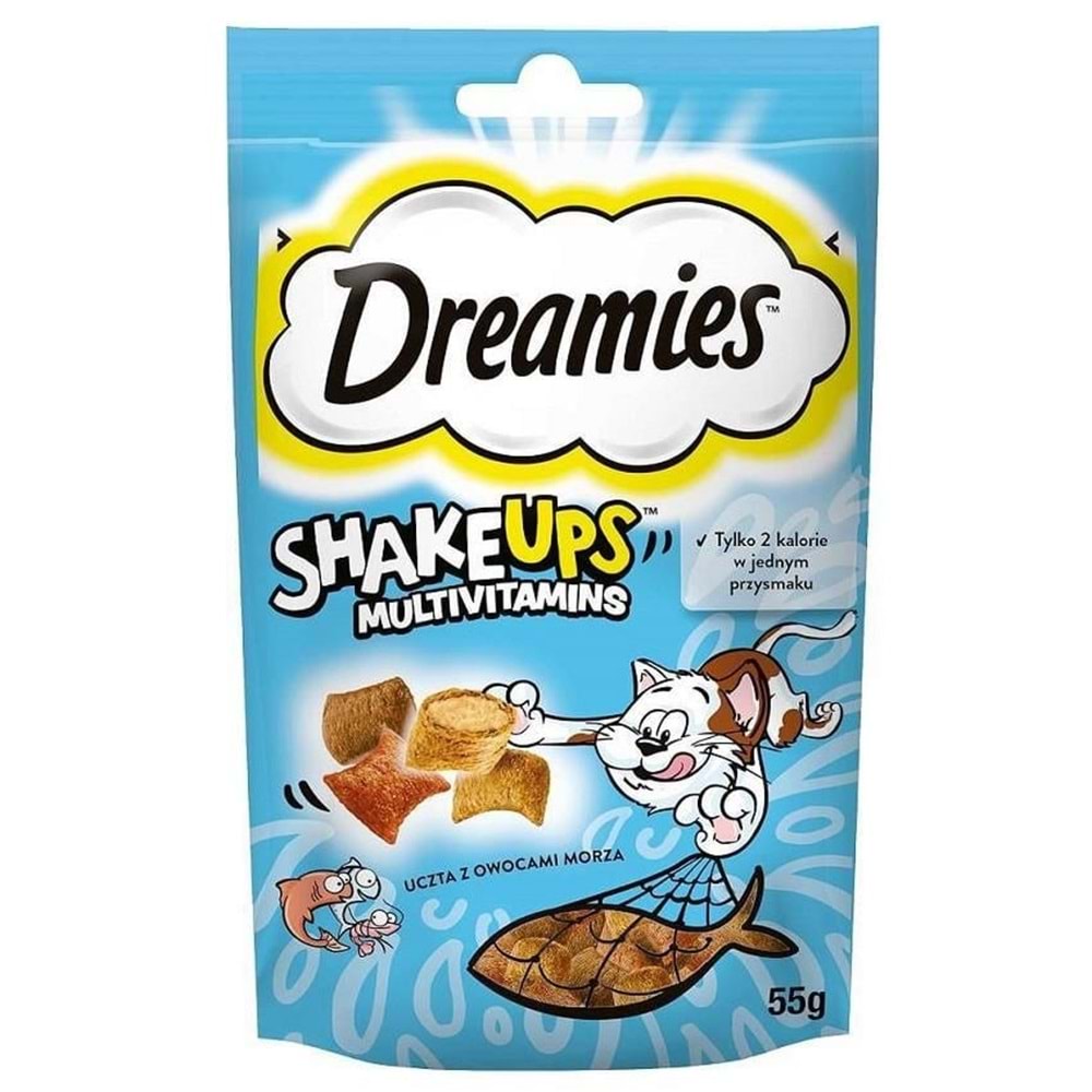 Dreamies ShakeUps Ton Balığı-Somon ve Karidesli Kedi Ödülü 55 Gr x 6 Adet