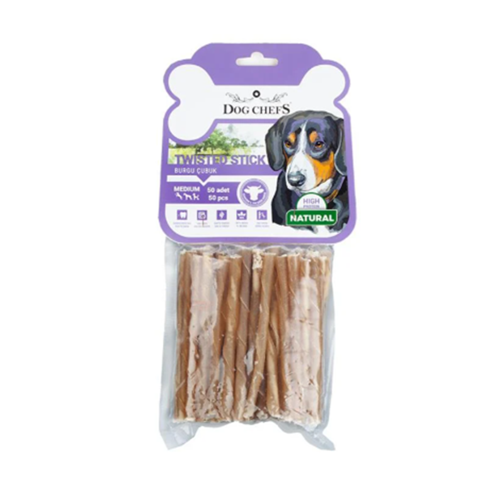 Dog Chef's Burgulu Kalın Naturel 50'li Paket