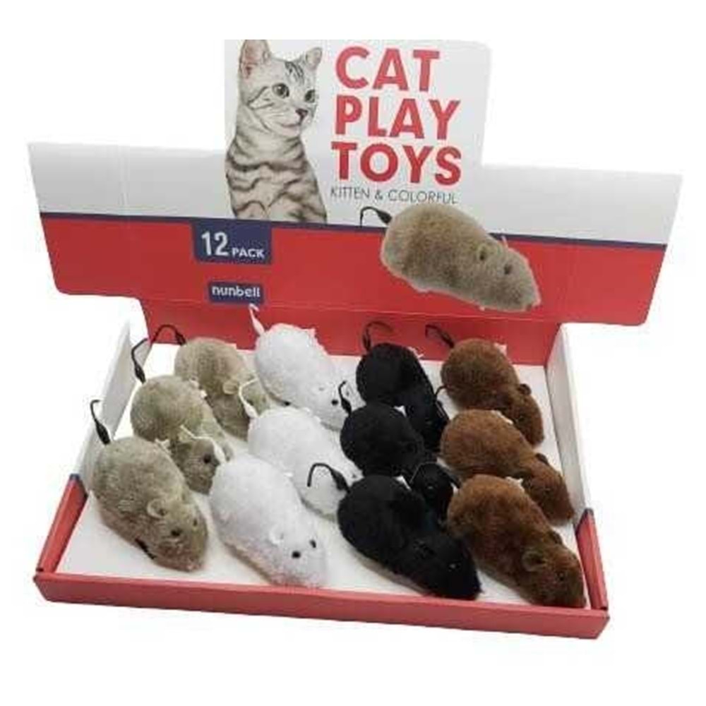Nunbell Kedi Oyun. Kurmalı Fare 12li