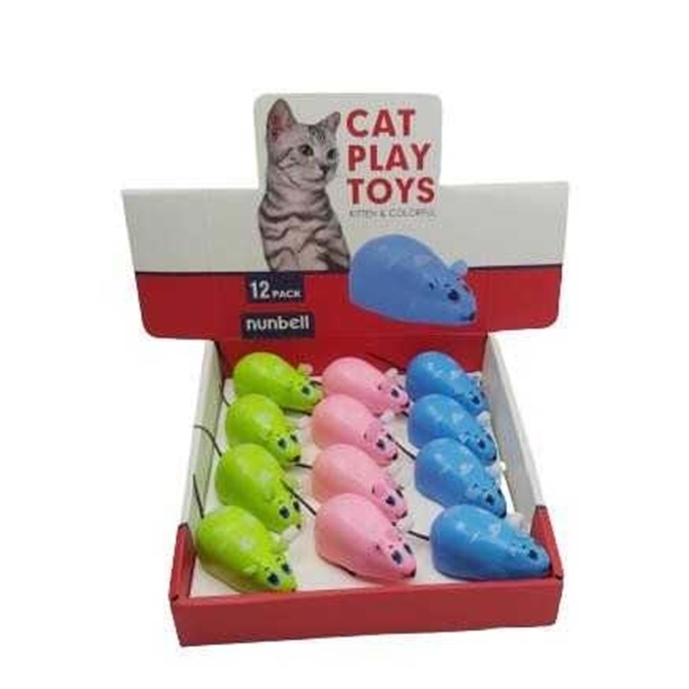 Nunbell Kedi Oyun. Kurmalı Fare 12li