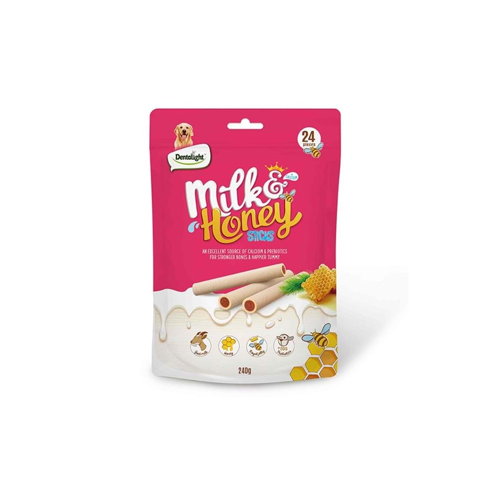 Dentalight Sütlü Ballı Sticks Köpek Ödülü 240 Gr