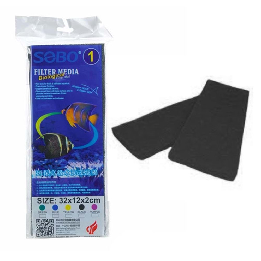 Sobo Filtre Süngeri 32x12x2 Siyah