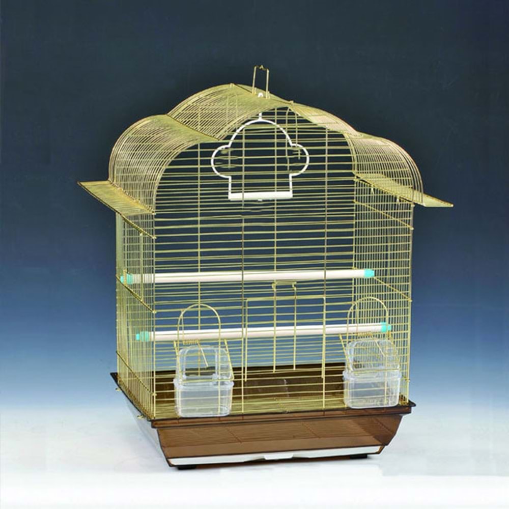 Eurogold Pirinç Oval Çatılı Kuş Kafesi (30x23x40) 1107AG