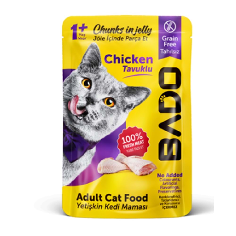 Bado Tavuklu Yetişkin Kedi Pouch 85 Gr x 24 Adet