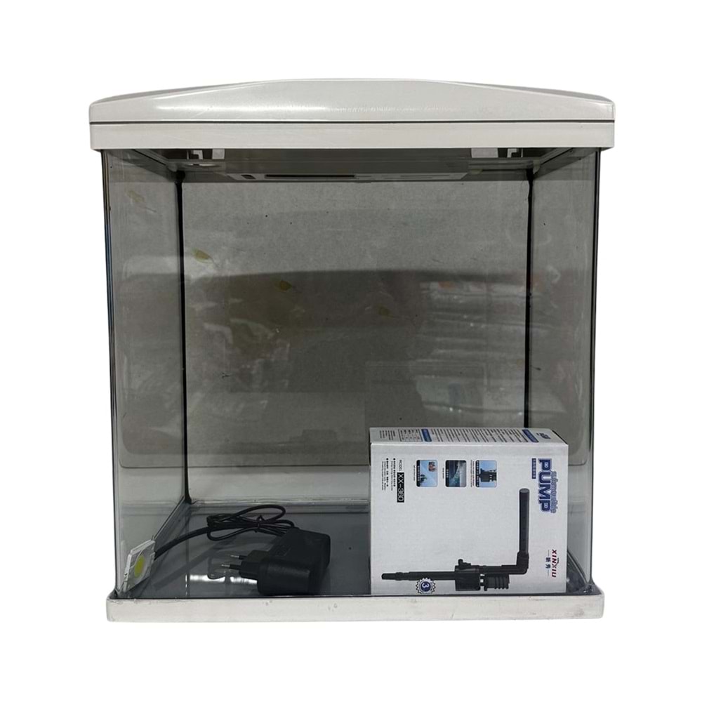Yeni Lüx Lambalı Akvaryum Beyaz 37*23*36