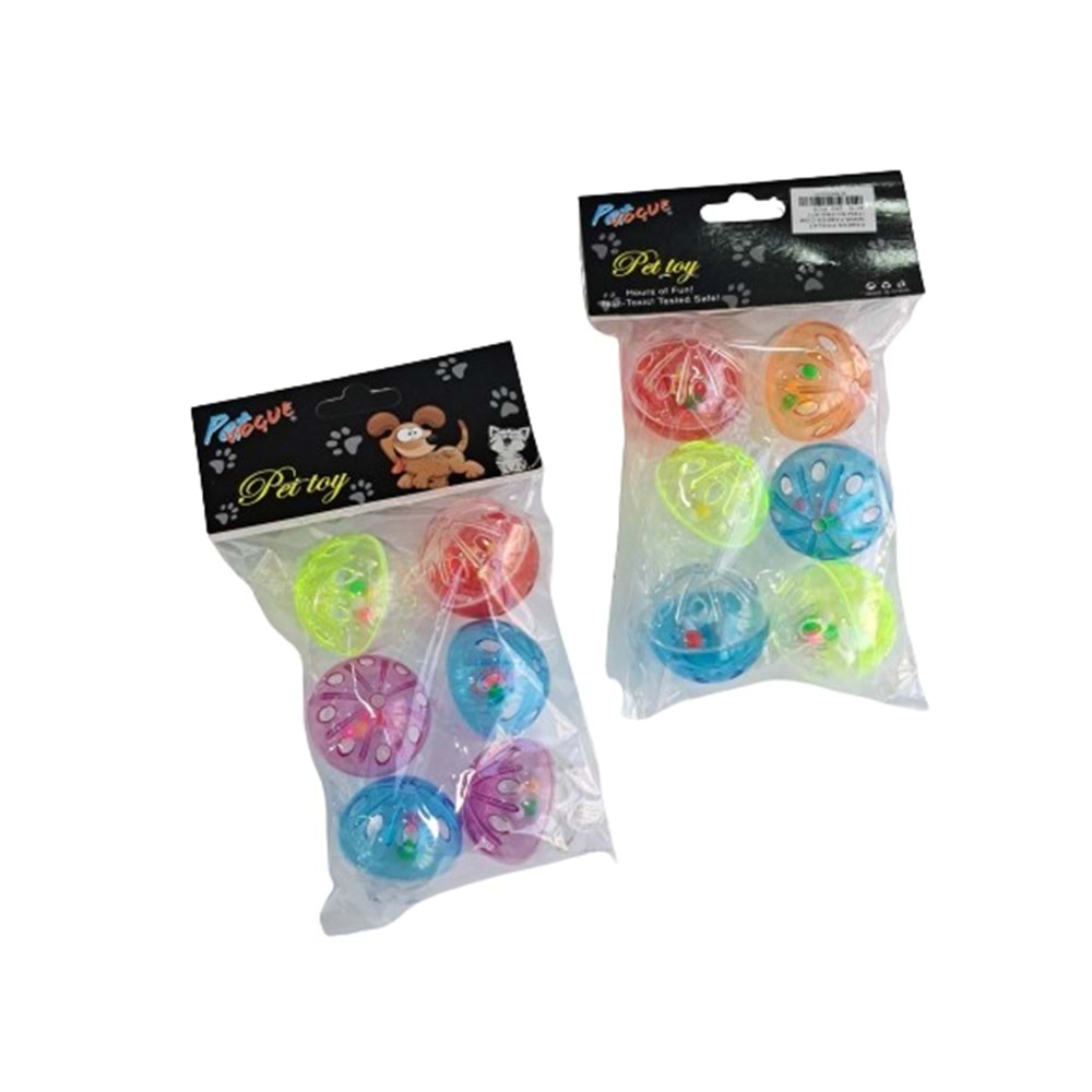 Plastik Kedi Oyun Topu 6lı