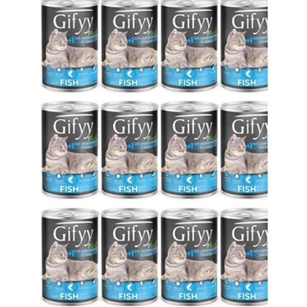 Gifyy Balıklı Kedi Konservesi 400 Gr x 12li
