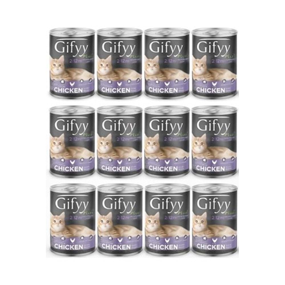 Gifyy Tavuklu Yavru Kedi Konservesi 400 Gr x 12li