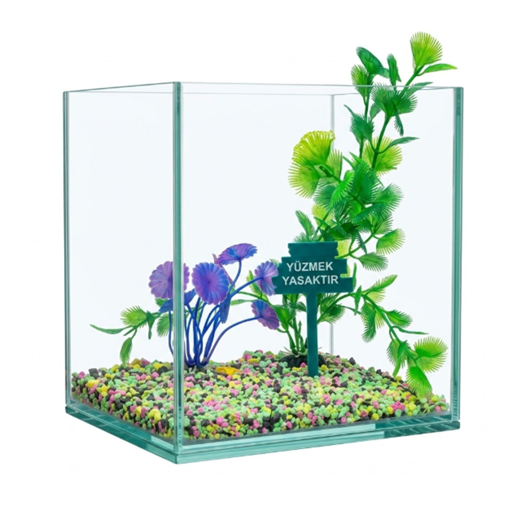 Hazır Dekorlu Mini Akvaryum 20x20x20