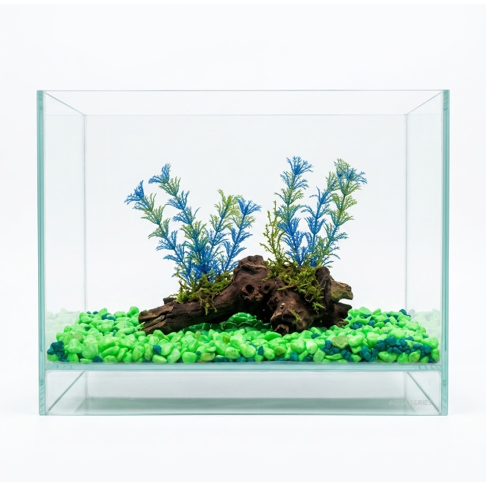 Hazır Dekorlu Mini Akvaryum 35x25x20