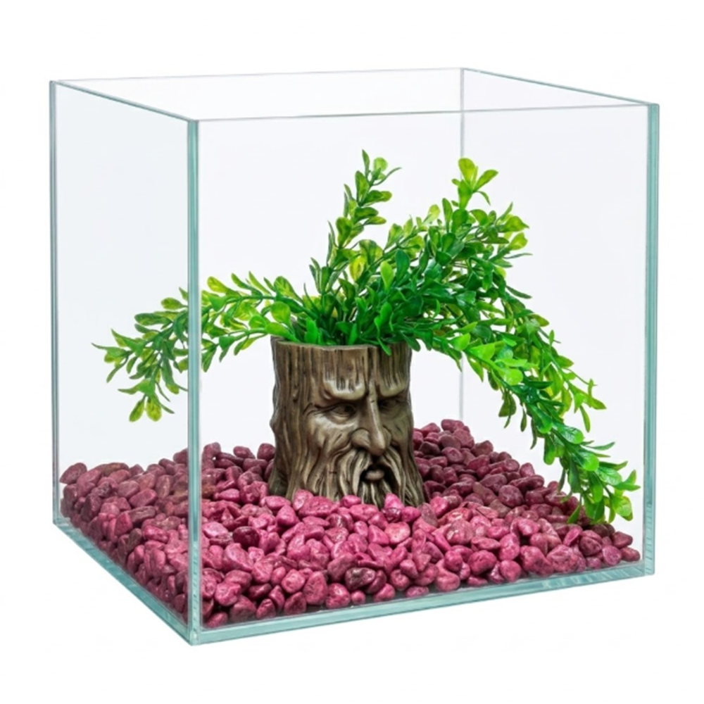 Hazır Dekorlu Mini Akvaryum 25x25x25