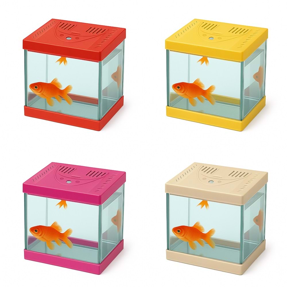 Plastik Mini Kare Akvaryum 20x20x15