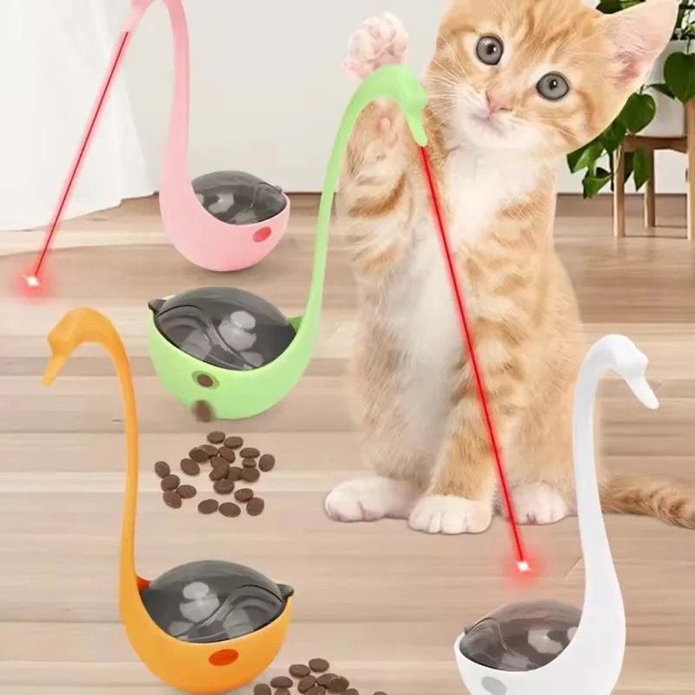 Kuğu Modelli Lazer Başlıklı İnteraktif Mama Atıcı