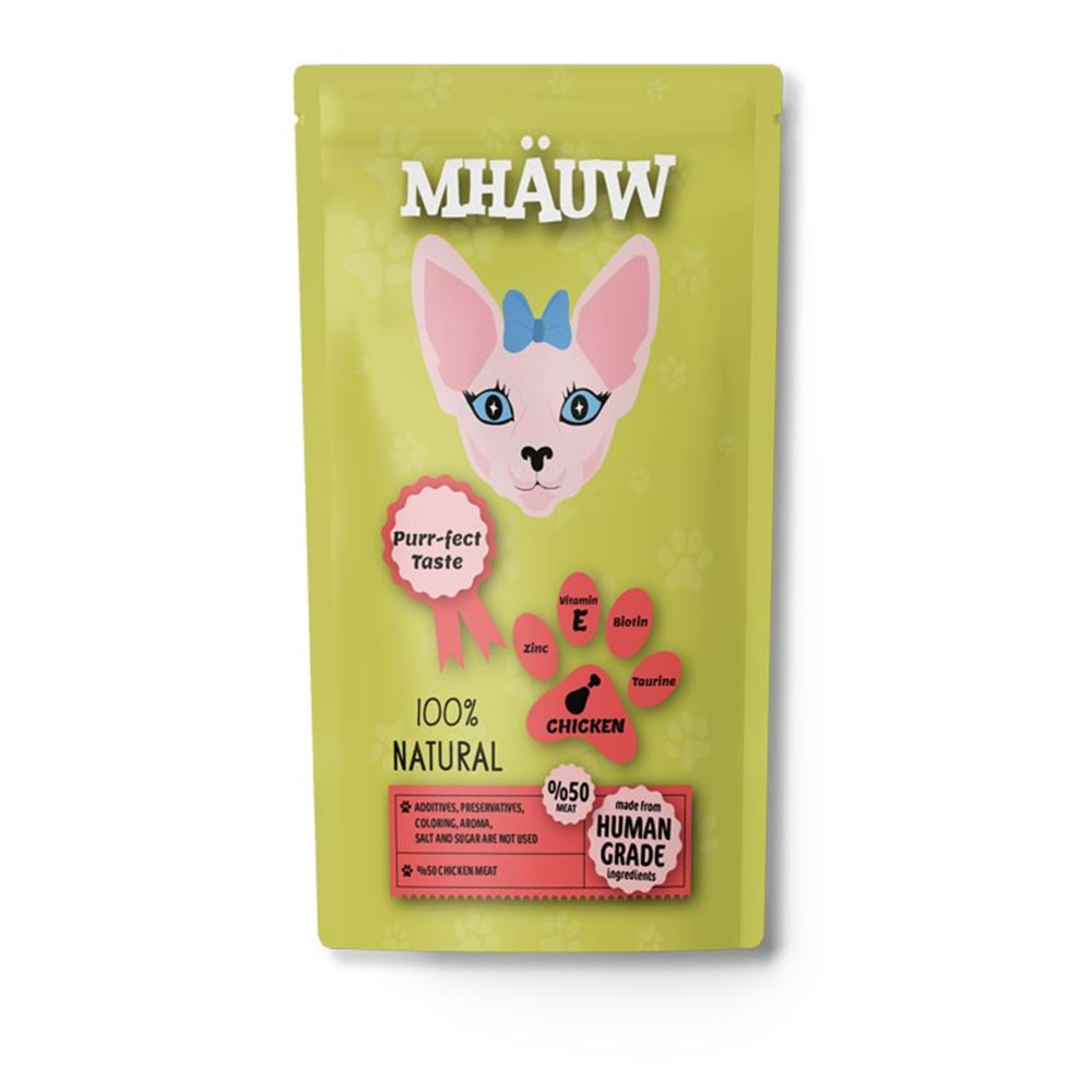 Mhauw Tavuklu Kedi Pouch 80 Gr x 30 Adet