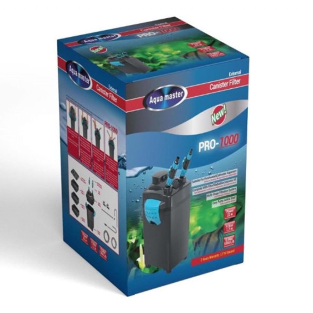 PRO-1000 Aqua Master Dış Filtre 3 Sepet 1000 Lt./H