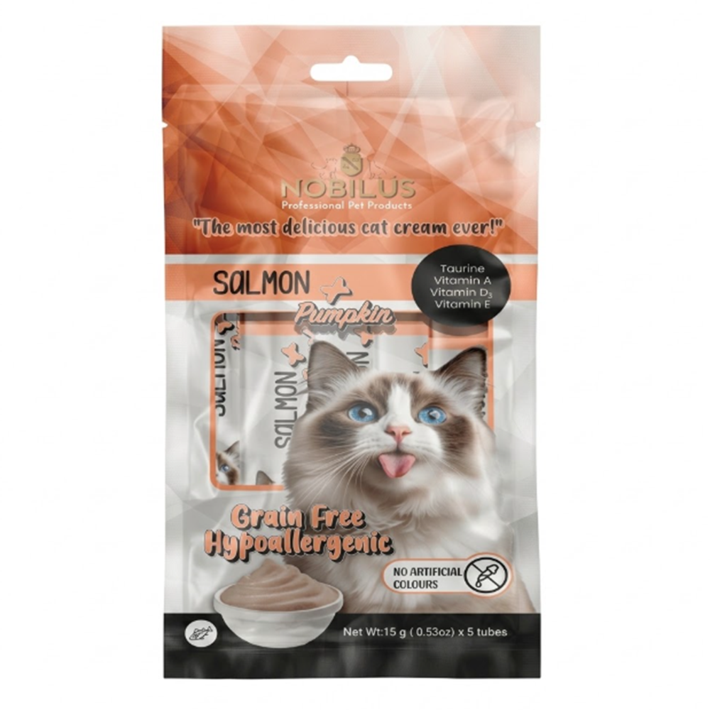 Nobilus Somon & Balkabaklı Kedi Krema Ödülü 5x15 Gr