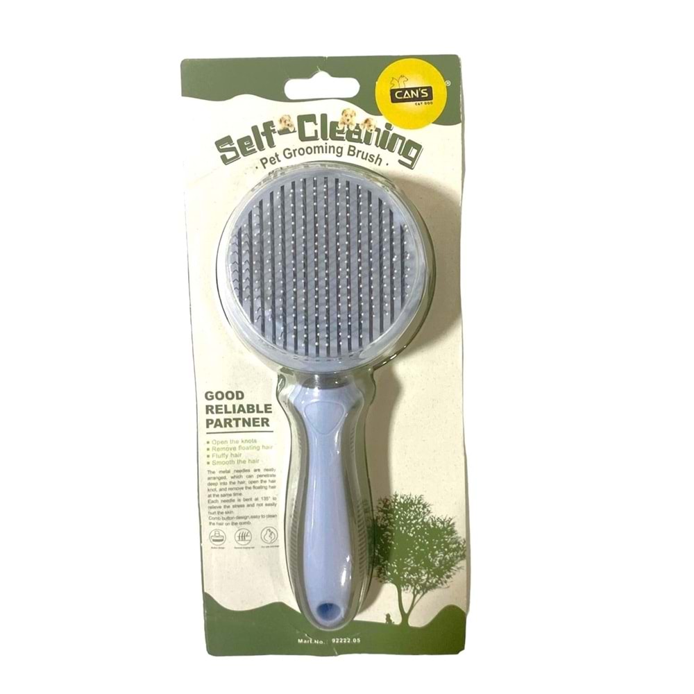 Cans SY0041 İnce Telli Yuvarlak Basmalı Tarak 20 x 8 cm