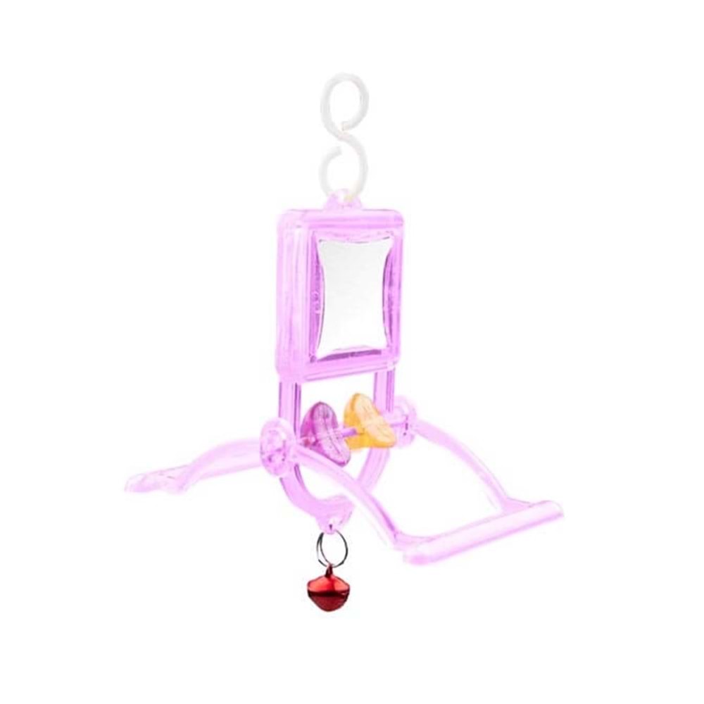 Şeffaf Zilli Aynalı Tünek 12*6.5*3 cm 25li