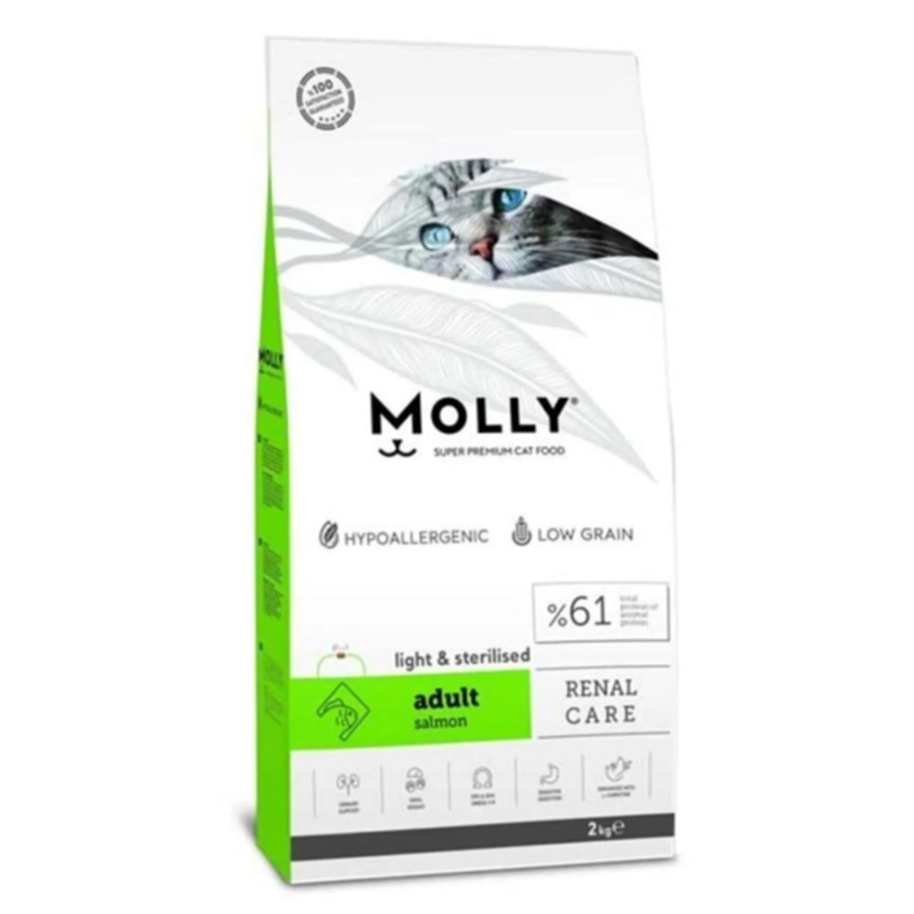 Molly Kısırlaştırılmış Somonlu Kedi Maması 2 Kg