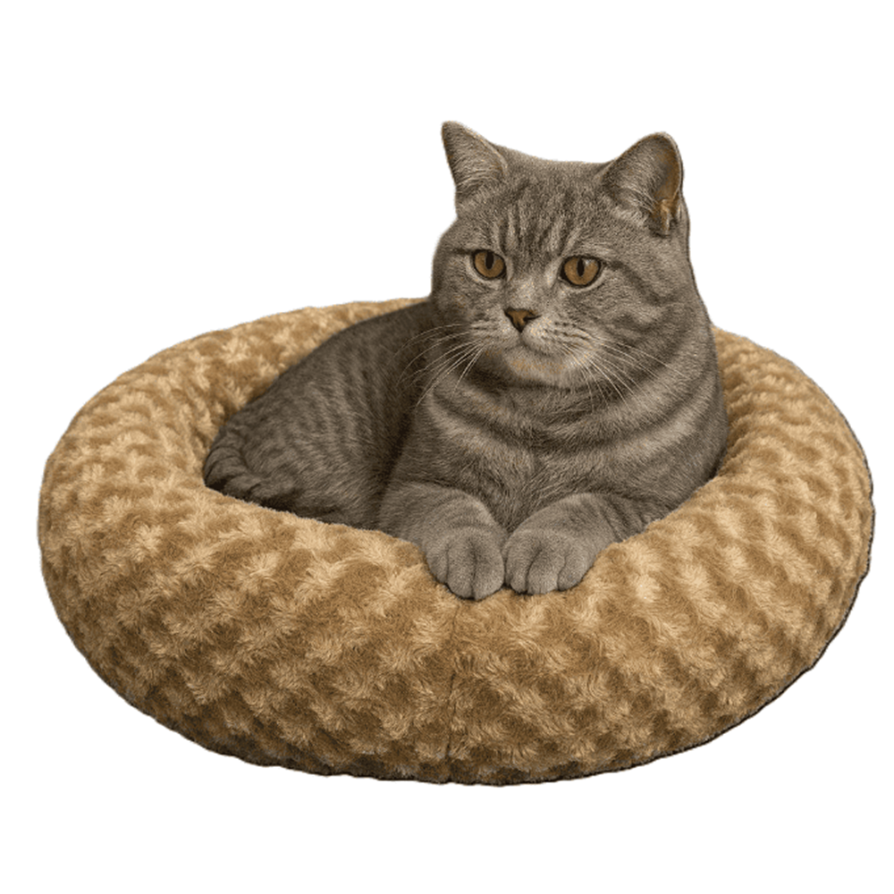 Simit Yatak Peluş Açık Kahve 55x55 cm