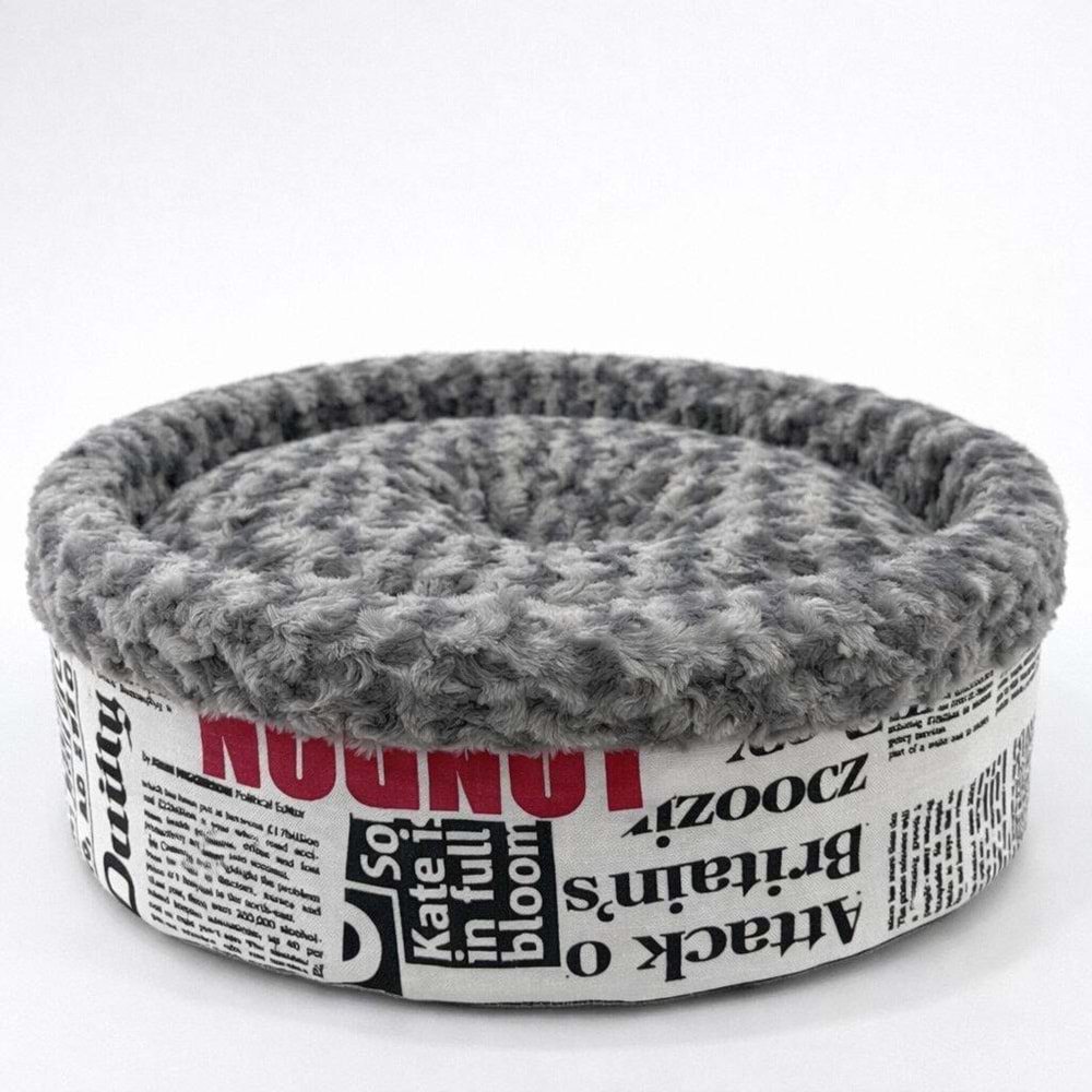 Speciel Peluş Simit Yatak Gri 50x50x15