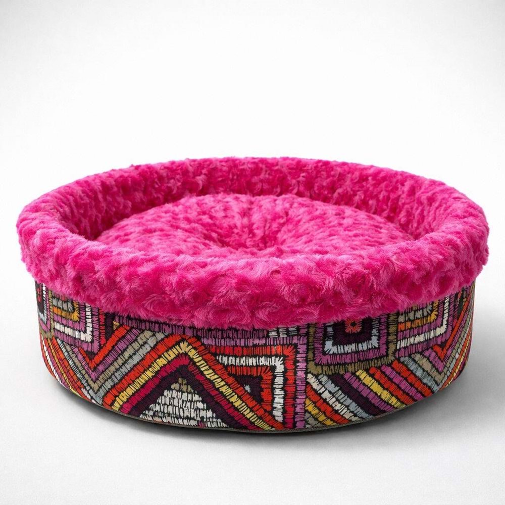 Speciel Peluş Simit Yatak Fuşya 50x50x15