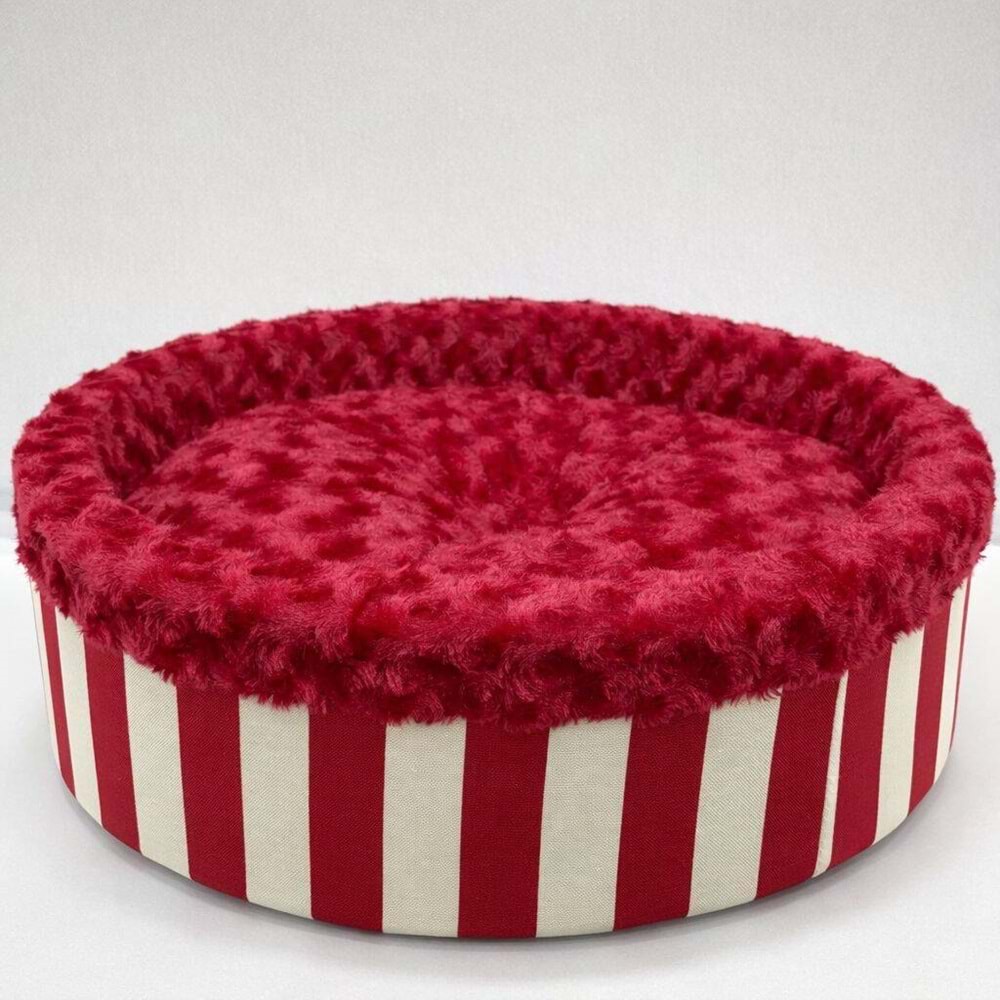 Speciel Peluş Simit Yatak Kırmızı 50x50x15