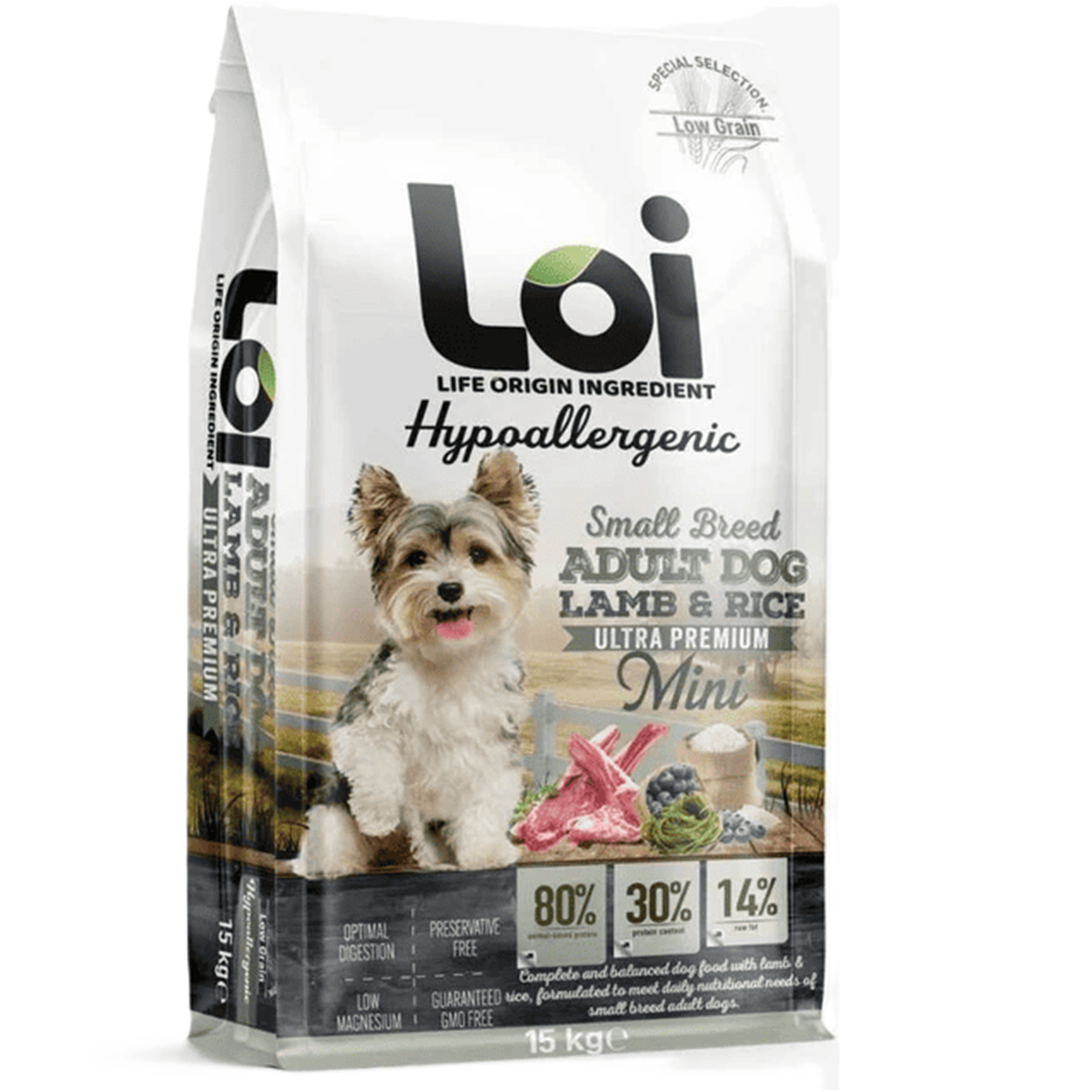 Loi Kuzu Etli Mini Irk Yetişkin Köpek Maması 15 Kg