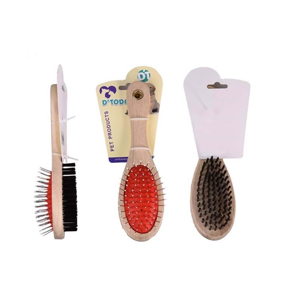 Çift Taraflı Tahta Saplı Tarak Küçük Boy