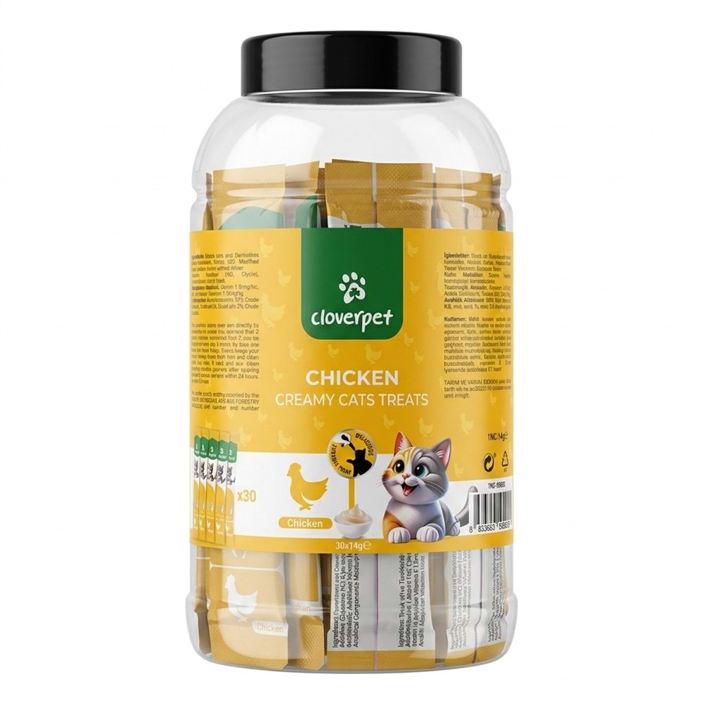 Cloverpet Kavanoz Krema Tavuklu 30x14 Gr