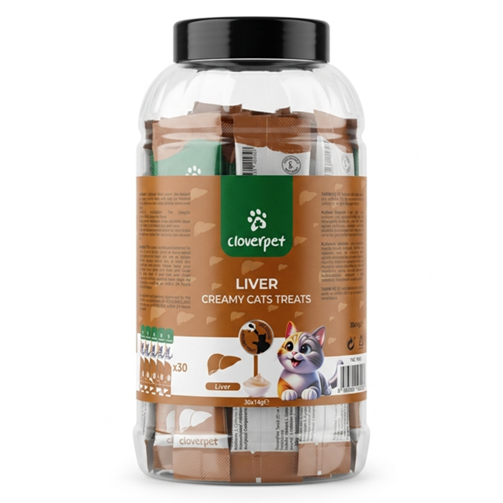 Cloverpet Kavanoz Krema Ciğerli 30x14 Gr