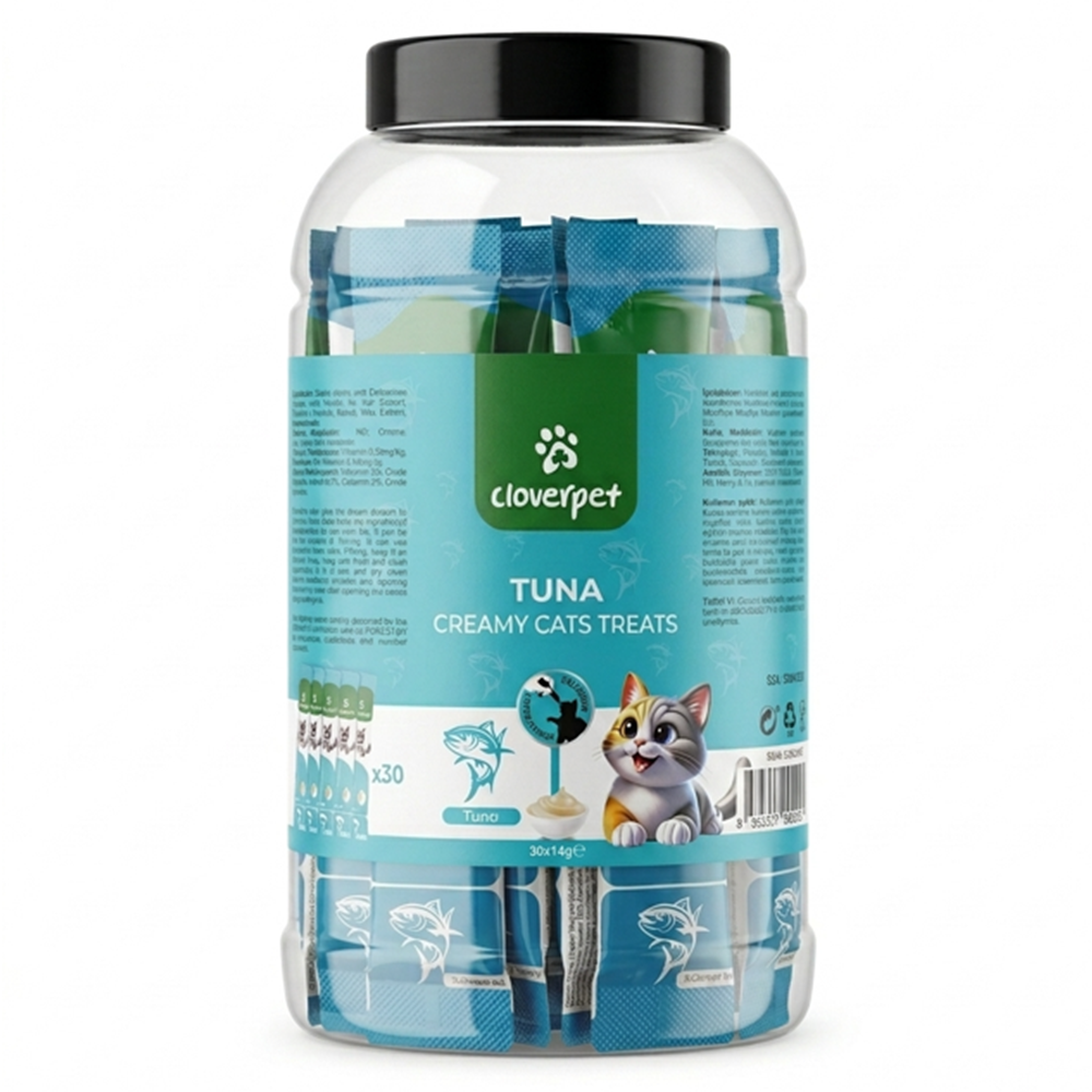 Cloverpet Kavanoz Krema Ton Balıklı 30x14 Gr