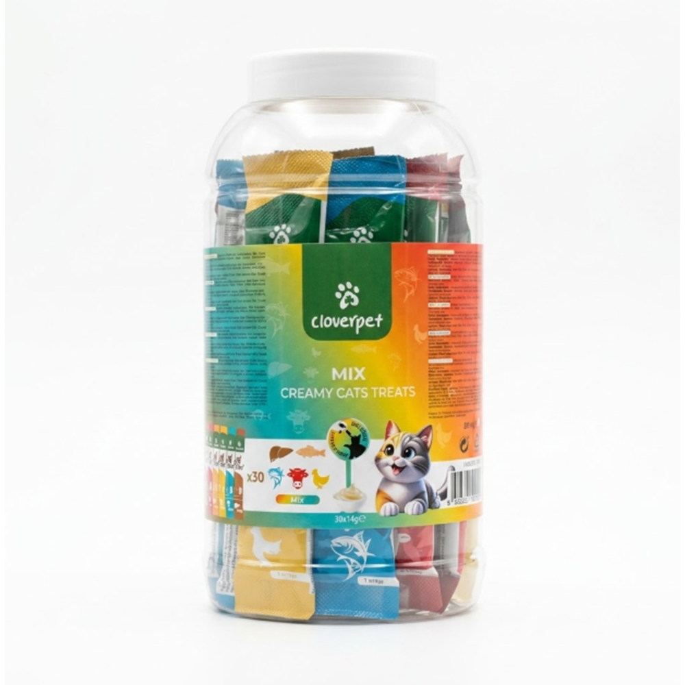 Cloverpet Kavanoz Krema Mix 30x14 Gr