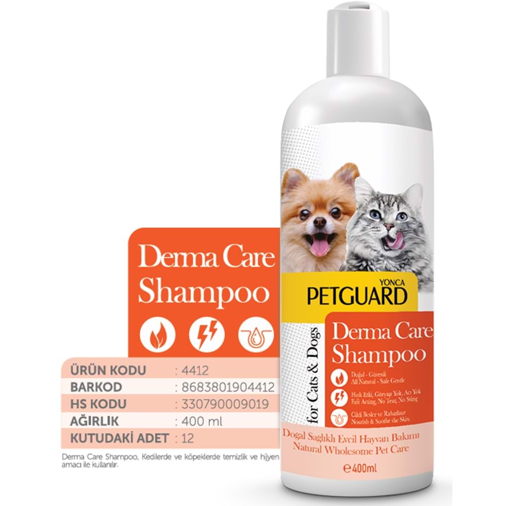 Petguard Derma Care Kedi Köpek Sıvı Şampuan 400 Ml