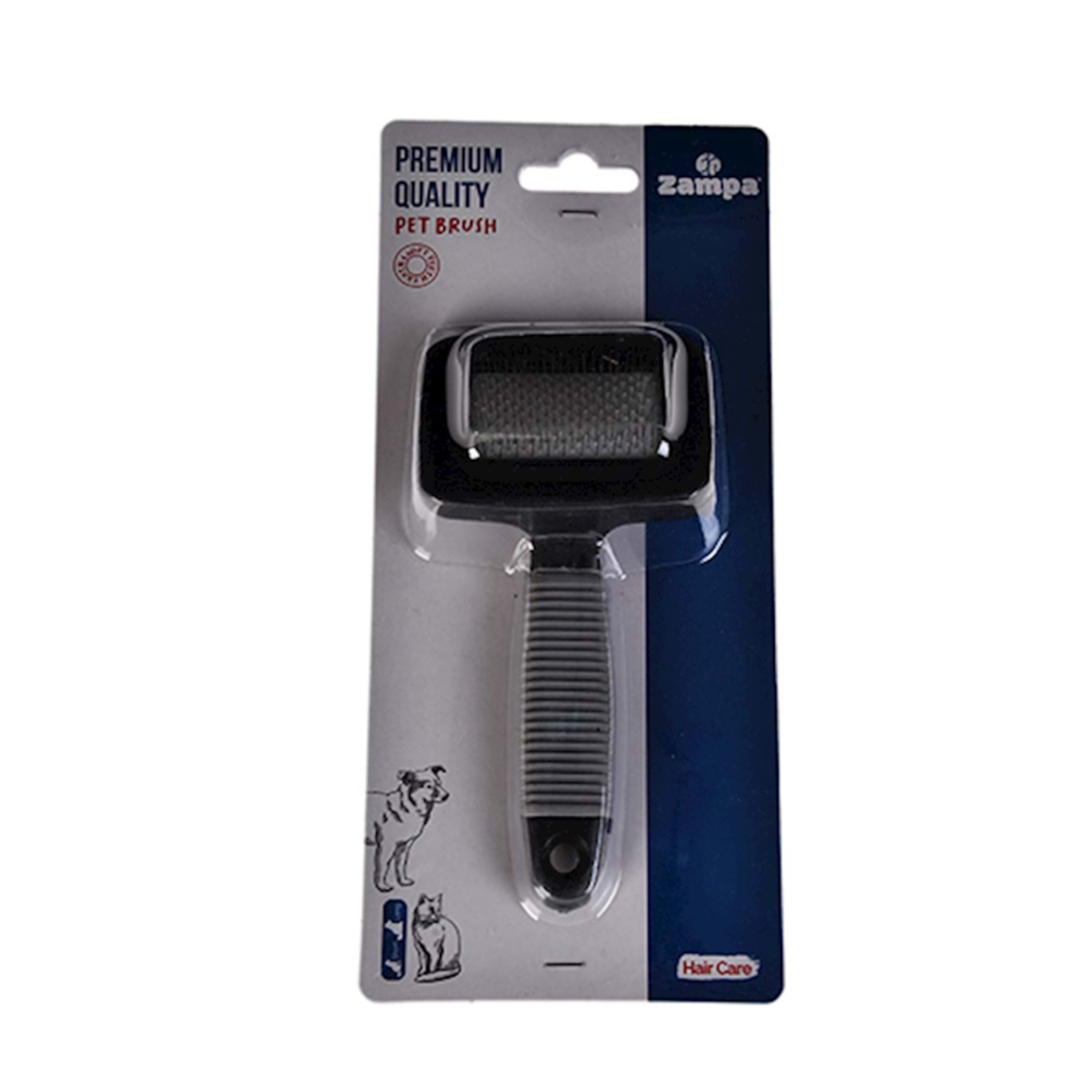 Zampa Silikon Top Başlıklı Kedi ve Köpek Fırçası Small 14x7cm, Gri