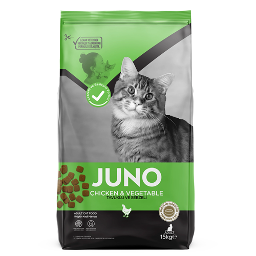 Juno Tavuklu ve Sebzeli Yetişkin Kedi 15 Kg