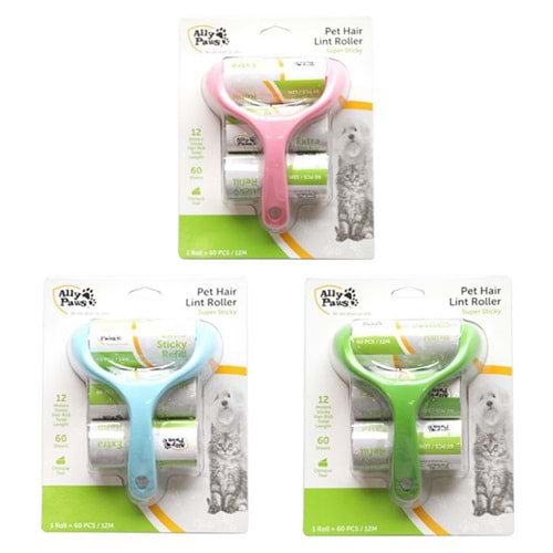 Ally Paws Tüy Toplama Rulosu 60 Yaprak + 2 Yedek Rulo