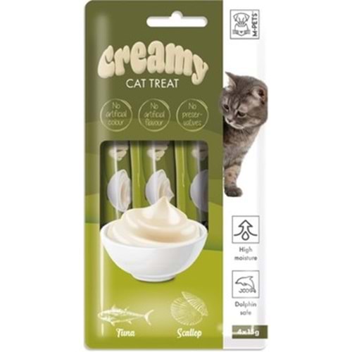 M-Pets Creamy Ton Balık & Deniz Taraklı Kedi Ödülü 4x15 Gr
