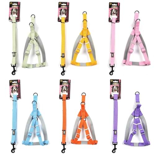 203479-Doglife Köpekler için Cotton Göğüs Tasması ve Gezdirme 2,5 cm