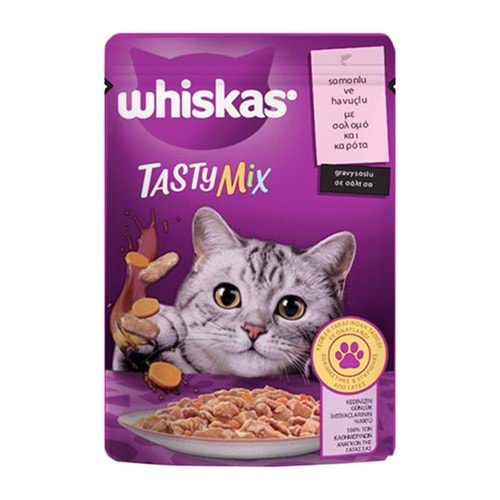 Whiskas Tasty Mix Somon & Havuçlu Pouch Yaş Mama 85 Gr x 28 Adet